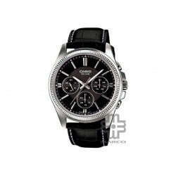 Casio General MTP-1375L-1AV Black Leather Band Men Watch