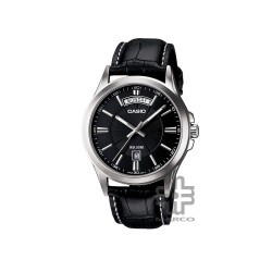 Casio General MTP-1381L-1AV Black Leather Band Men Watch