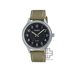 Casio General MTP-B160L-1B2V Olive Green Genuine Leather Band Men Watch