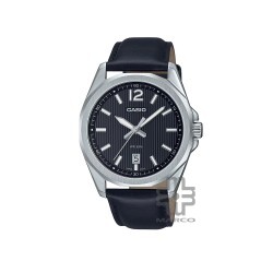 Casio General MTP-E725L-1AV Black Leather Band Men Watch