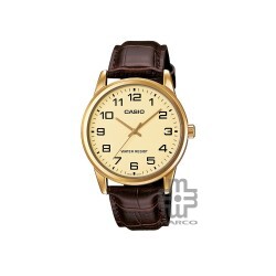 Casio General MTP-V001GL-9B Dark Brown Leather Band Men Watch