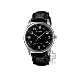 Casio General MTP-V001L-1B Black Leather Band Men Watch