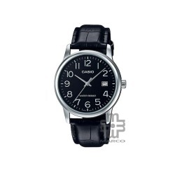 Casio General MTP-V002L-1B Black Leather Band Men Watch