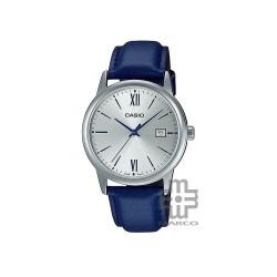 Casio General MTP-V002L-2B3 Dark Blue Leather Band Men Watch