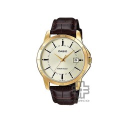 Casio General MTP-V004GL-9A Brown Leather Band Men Watch