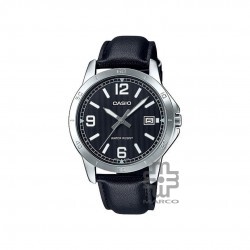 Casio General MTP-V004L-1B Black Leather Band Men Watch