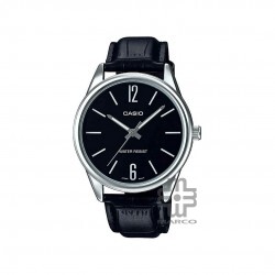 Casio General MTP-V005L-1B Black Leather Band Men Watch 