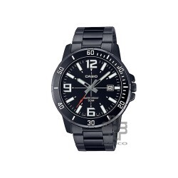 Casio General MTP-VD01B-1BV Black Stainless Steel Band Men Watch