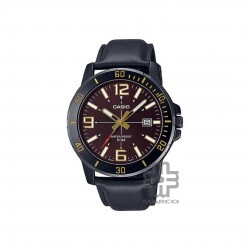 Casio General MTP-VD01BL-5BV Black Leather Band Men Watch