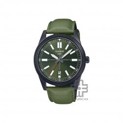 Casio General MTP-VD02BL-3E Green Leather Band Men Watch