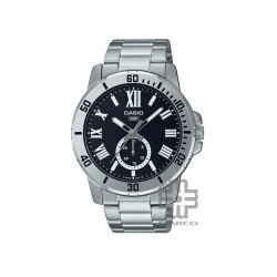 Casio General MTP-VD200D-1B Silver Stainless Steel Band Men Watch