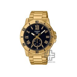 Casio General MTP-VD200G-1B Gold Stainless Steel Band Men Watch