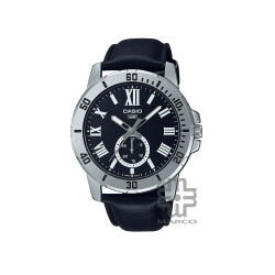 Casio General MTP-VD200L-1B Black Leather Band Men Watch