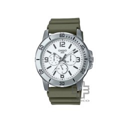 Casio General MTP-VD300-3B Green Resin Band Men Watch