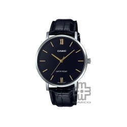 Casio General MTP-VT01L-1B Black Leather Band Men Watch