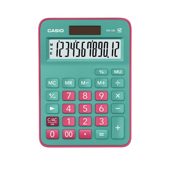 CASIO CALCULATOR MX-12B (Green & Red)