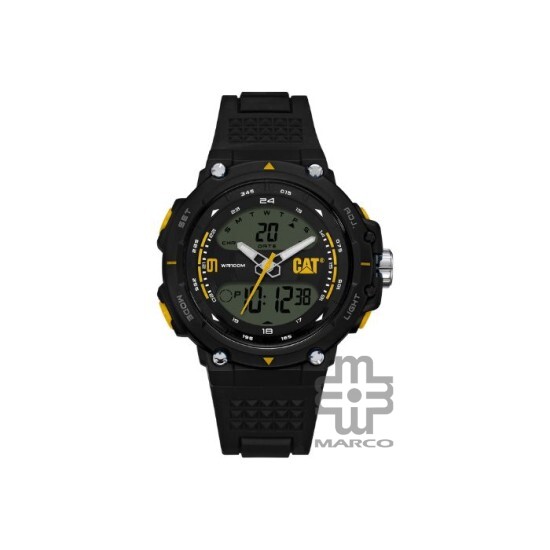 Caterpillar Ana-digit X MX-165-21-237 | Black Yellow | Rubber Strap | Analog Digital | Men Watch