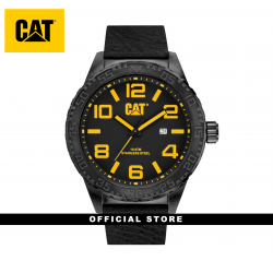 CAT CAMDEN DATE 52MM NH-161-34-137 BLACK LEATHER STRAP MEN WATCH