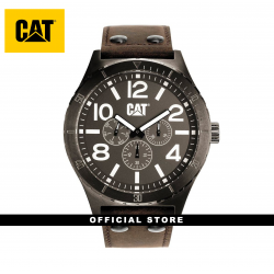 CAT CAMDEN 48MM NI-159-35-535 BLACK LEATHER STRAP MEN WATCH