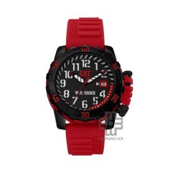 Caterpillar Barricade LK-181-28-118 Black Red Dial Red Silicone Analog Men Watch