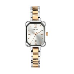 Titan Quartz NR2635KM01 Silver Dial Metal Strap Quartz Women's Watch