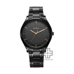 Titan Quartz NS1802NM01 Black Dial Stainless Steel Strap Quartz Men's Watch