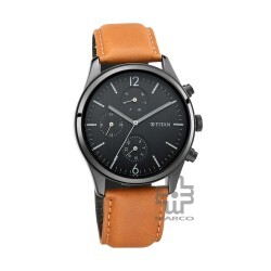 Titan Classique Neo NS1805NL02 Black Dial Brown Leather Strap Quartz Men's Watch