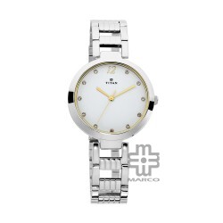 Titan Sparkle NS2480SM09 White Dial Stainless Steel Strap Quartz Women's Watch