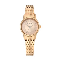 Titan Quartz NS2593WM02 Rose Gold Dial Metal Strap Quartz Women's Watch