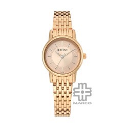 Titan Quartz NS2593WM02 Rose Gold Dial Metal Strap Quartz Women's Watch