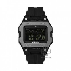 Caterpillar DIGI SQUARED OF-147-21-142 Black Grey Digits Dial Black Rubber Strap Digital Men Watch