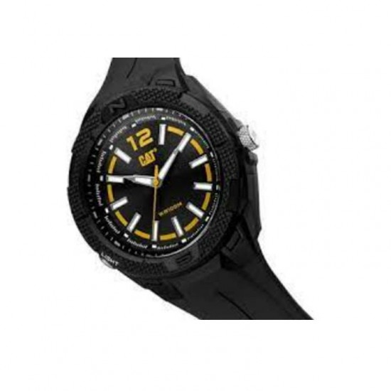 Caterpillar Phoenix P9-160-21-127 Black Yellow Dial Black Rubber Strap Analog Men Watch