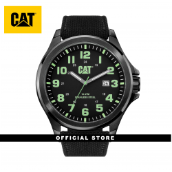 CAT OPERATOR DATE PU-161-65-113 BLACK NYLON STRAP MEN WATCH