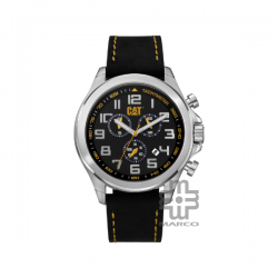 Caterpillar Operator Chrono PU-243-34-117 | Black Leather | Analog Watch | 10 ATM | 45MM | 2Y Warranty