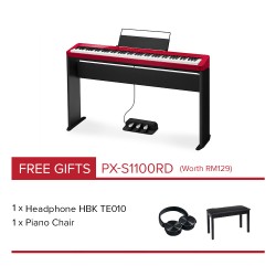 CASIO Privia Digital Piano PX-S1100RD Red (Full Package)