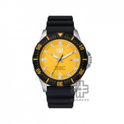 Caterpillar Moto PZ-141-21-727 | Black Yellow Rubber Silicone Strap| Analogue Watch | 100M | 44.5MM | 2Y Warranty