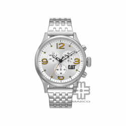 Caterpillar DIAM CHRONO QB-143-11-237 | White Stainless Steel l | Analog Watch | 10 ATM | 44MM | 2Y Warranty