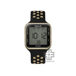 REEBOK SQUARE ELEMENT RD-SQE-G9-P2IB-W2 BLACK GOLD SILICON STRAP MEN WATCH