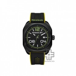 Reebok Brevity RV-BRE-G3-SBIB-BW Black and Yellow Men Watch | Analog Dial | 45MM | 10 ATM | Silicone with SS Buckle