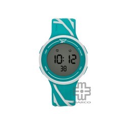 REEBOK Elements Ignite RV-ELI-U9-PWIT-WT Black Grey Dial White and Teal Silicone Watch Strap Digital Unisex Watch