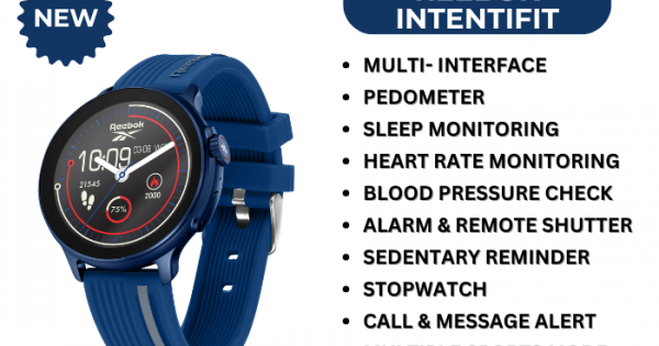 REEBOK Intentifit | Unisex Smartwatch | Navy Blue | RV-ITE-G0-ANIN-BB ...