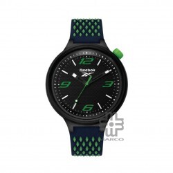 Reebok Renegrade RV-REN-G2-PBIG-BG Black Case Navy Green Silicone Strap Men Watch