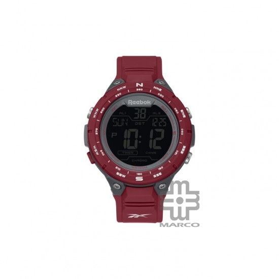 Reebok Slam RV-SLM-G9-PAPR-BR Excellent Red | Digital Men Watch | PU with SS Buckle | 2 Years Warranty