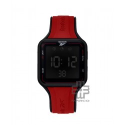 REEBOK SQUARE ELEMENTS GT RV-SQG-G9-PBIR-BB RED SILICON STRAP MEN WATCH