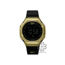 Reebok United RV-UNI-G9-S2PB-B2 Warrior Black Gold PU with SS Buckle Unisex Digital Watch | 44MM | 10ATM | 2Y Warranty