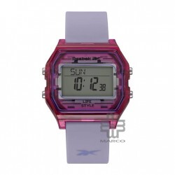 Reebok Nerd RV-VNE-U9-PZIV-WV Transparent Posh Pink Violet Purple Haze Case ABS Silicone Strap Digital Dial Unisex Watch