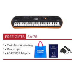 CASIO SA-76 Mini Keyboard 44 Mini Keys [ Free Adaptor + Woven Bag]