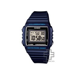 Casio General W-215H-2AV Navy Blue Resin Band Unisex Youth Watch