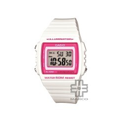 Casio General W-215H-7A2V White Resin Band Women Youth Watch