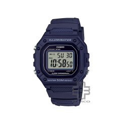 Casio General W-218H-2AV Navy Blue Resin Band Youth Men Watch